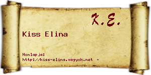 Kiss Elina névjegykártya